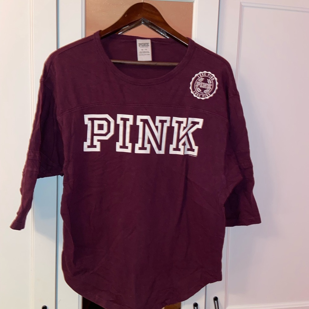 PINK Burgandy Tee